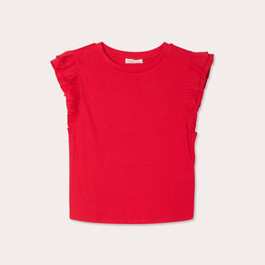debardeur avec volants rouge femme Débardeur avec volants rouge femme