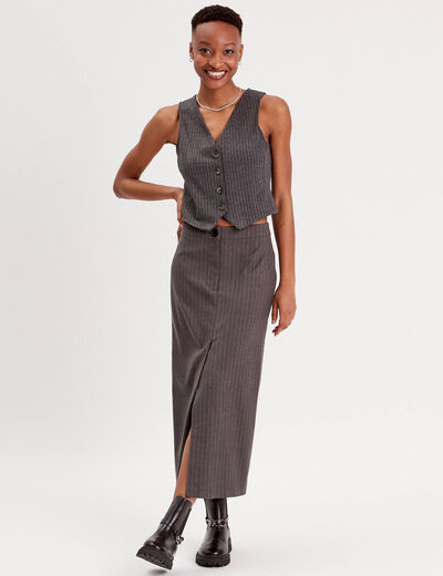 Veston sans manches gris femme