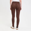 Jeans slim 5 poches marron fonc&eacute; femme