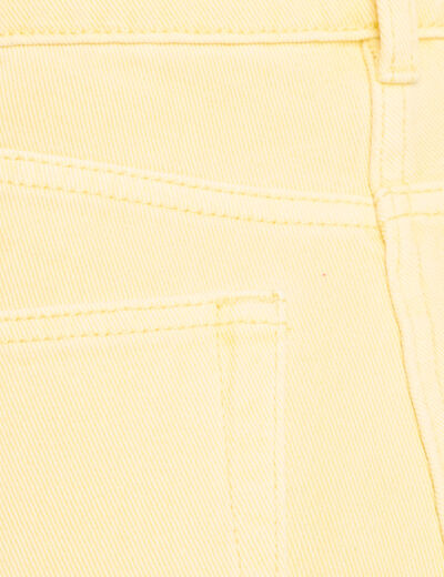 Jeans large taille haute jaune clair femme