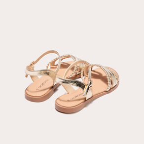 Sandales plates couleur or femme