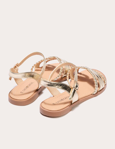 Sandales plates couleur or femme