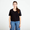 T-shirt col v manches courtes noir femme