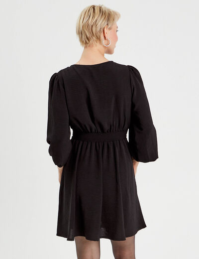 Robe évasée avec bandes clous noir femme