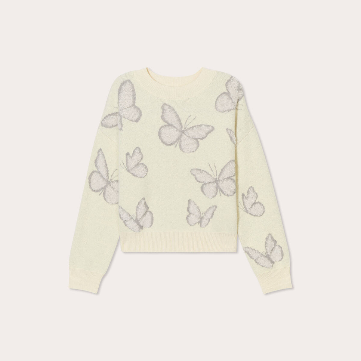 Pull manches longues jaune clair femme