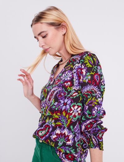 Blouse manches longues noir femme