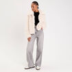 Veste fausse fourrure ecru femme