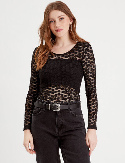 T-shirt manches longues noir femme
