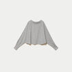 Cape boyfriend cropped col rond gris clair femme
