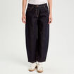 Jean barrel cropped taille standard denim brut femme