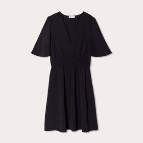 Robe évasée taille élastiquée noir femme