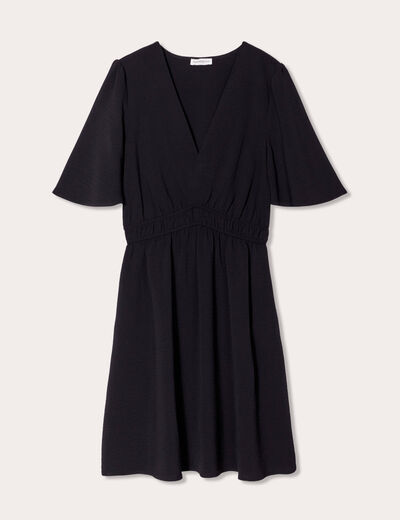 Robe évasée taille élastiquée noir femme