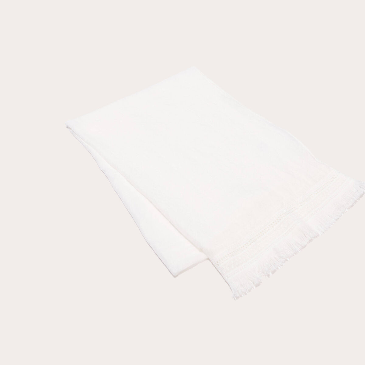 Foulard avec franges blanc femme