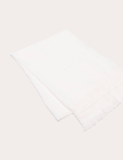 Foulard avec franges blanc femme