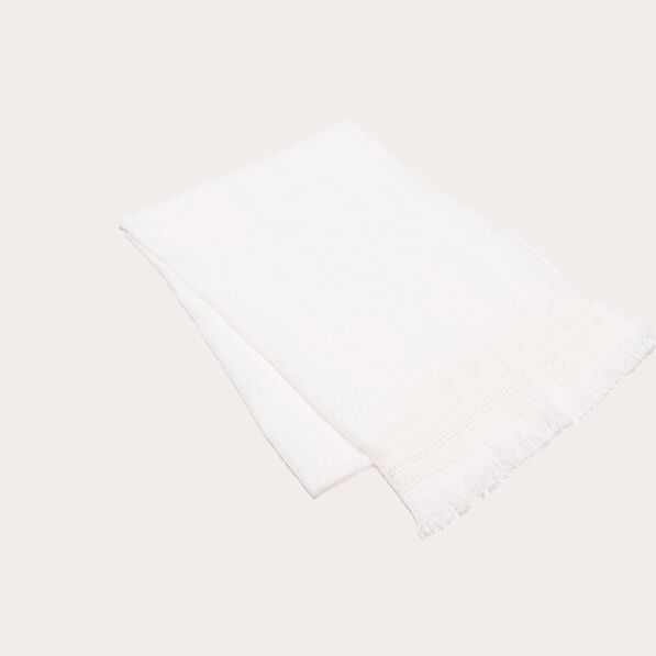 foulard avec franges blanc femme Foulard avec franges blanc femme