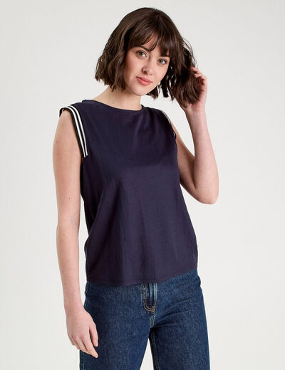 Débardeur sans manches bleu marine femme