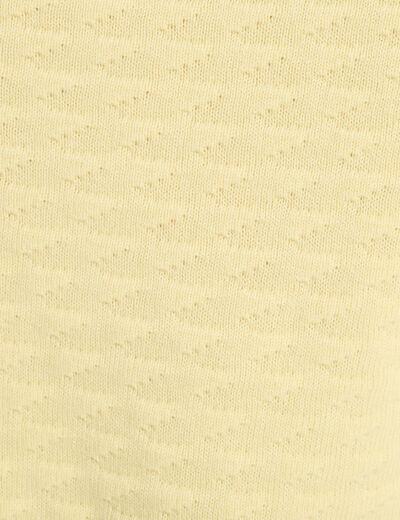 Pull col bateau jaune clair femme