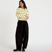 Pantalon bootcut taille basse noir femme