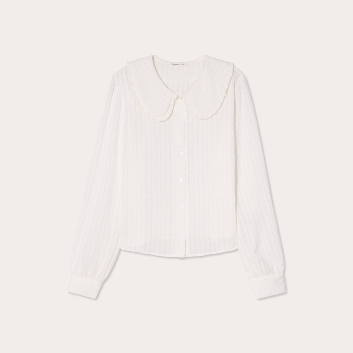 Blouse col claudine ecru femme