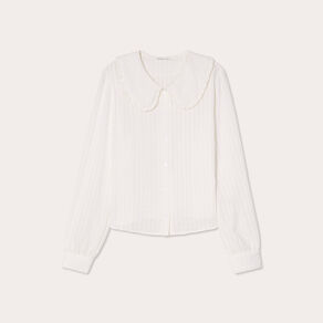 Blouse col claudine ecru femme