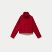 Caban court col montant rouge femme