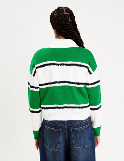 gilet manches longues vert femme