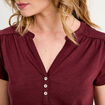 T-shirt manches courtes violet foncé femme
