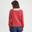 Pull avec boutons épaules vieux rose femme