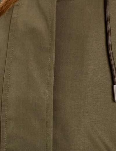 Parka 3-en-1 à capuche vert kaki femme