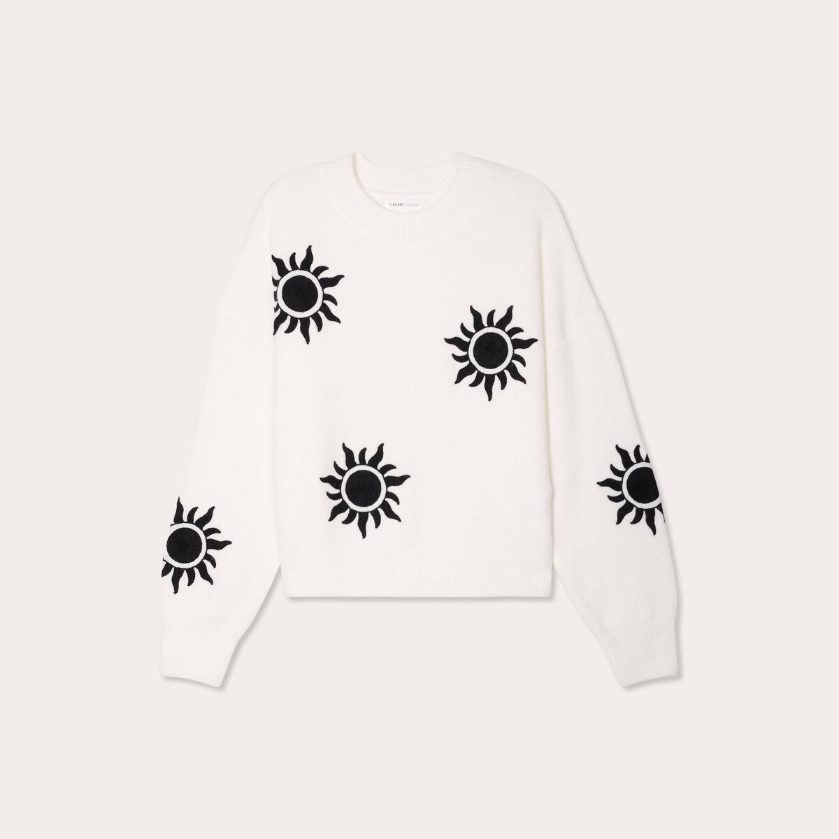 Pull manches longues ecru femme