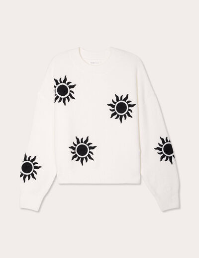 Pull manches longues ecru femme
