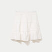 Jupe-short courte &eacute;vas&eacute;e en maille ecru femme