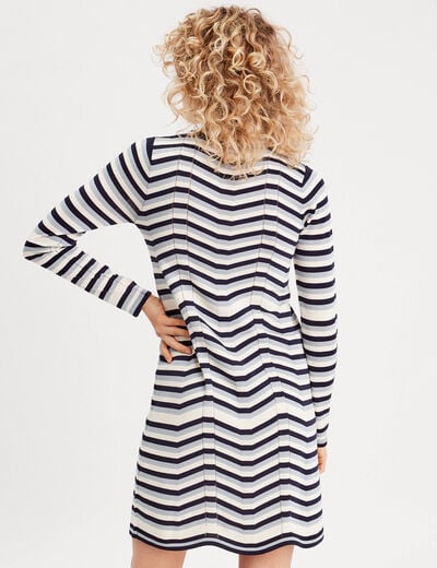 Robe pull évasée blanc femme