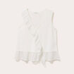 Blouse sans manches volants ecru femme