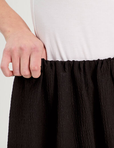 Jupe évasée effet boule noir femme