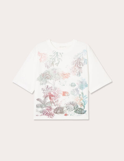 T-shirt manches courtes blanc femme