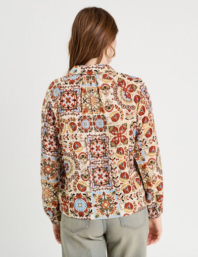 Blouse manches longues blanc femme