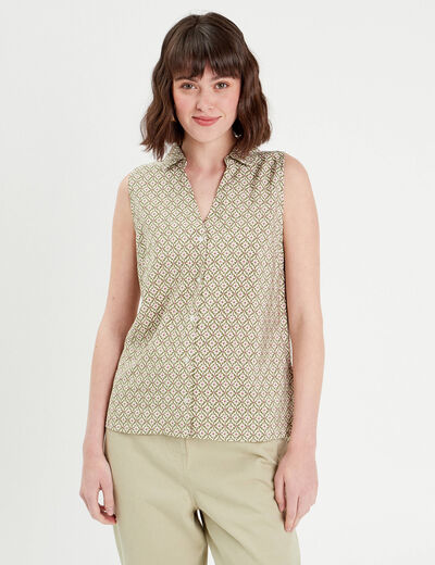 Blouse sans manches vert femme