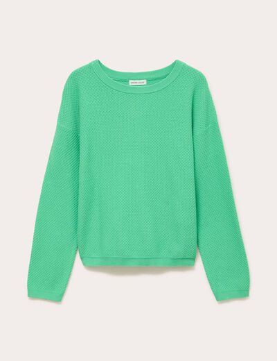 Pull manches longues vert femme
