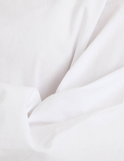 Chemise droite manches longues ecru femme