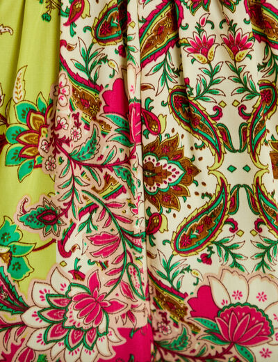 Robe longue &eacute;vas&eacute;e effet satin&eacute;e vert femme