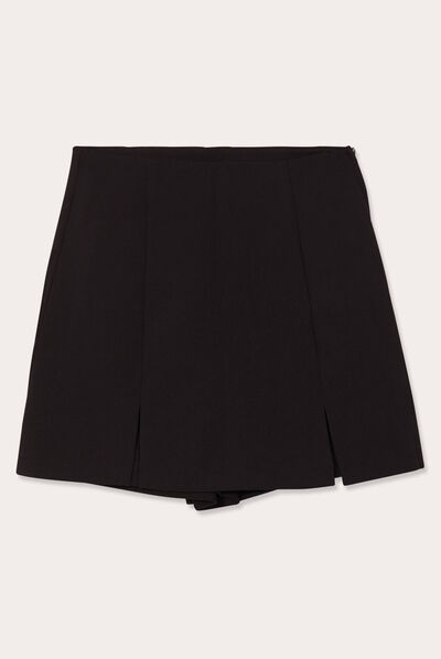 Jupe-short droite noir femme