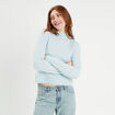 Pull col montant bleu pastel femme