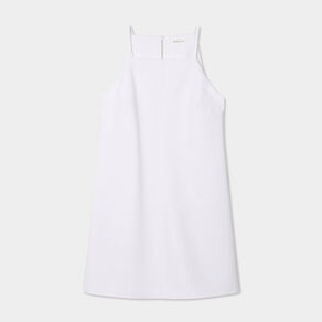 Robe droite bretelles fines blanc femme