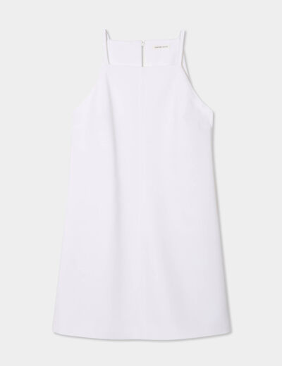 Robe droite bretelles fines blanc femme