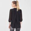 Blouse manches 3/4 noir femme