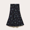 Jupe &eacute;vas&eacute;e longueur 3/4 noir femme