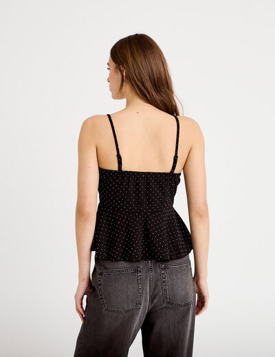 Top studs bretelles amovibles noir femme