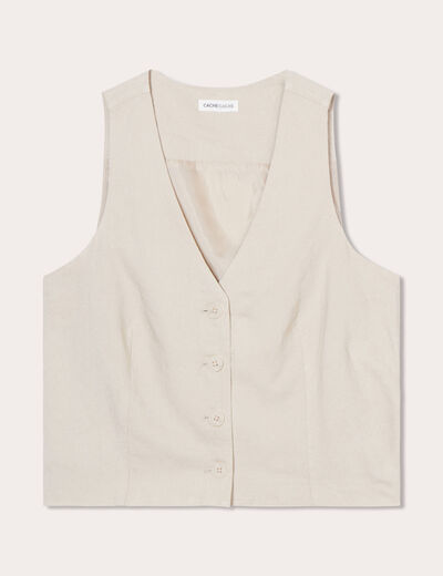 Veston sans manches beige femme