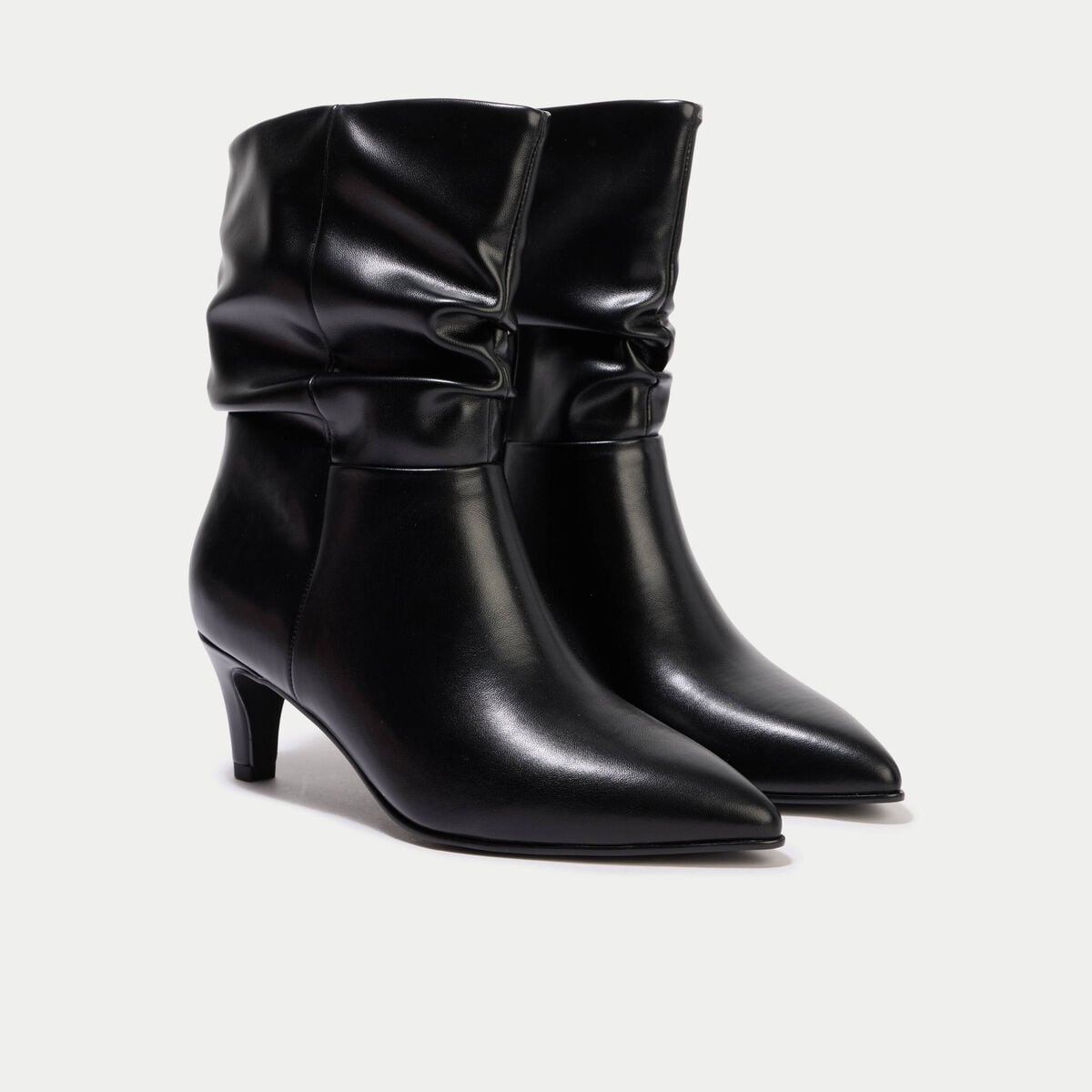 Bottes aspect daim noir femme